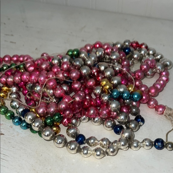 Other - Antique Mercury glass Christmas Colorful Beaded garland